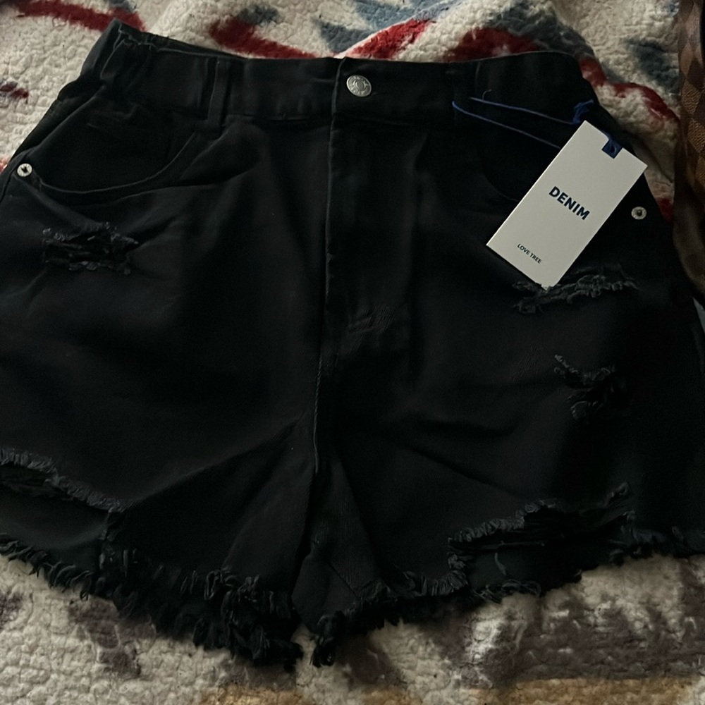 Black Jean shorts